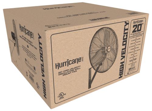 Hurricane Pro Commercial Grade Oscillating Wall Mount Fan 20 In