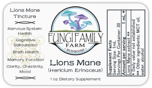 Fungi Family Farm Lions Mane Tincture, 30 ml