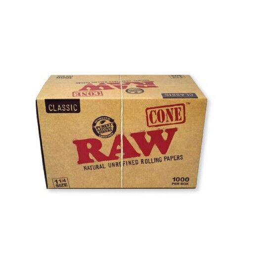 RAW Classic Cone Rolling Papers, 84 mm, 1000-Pack