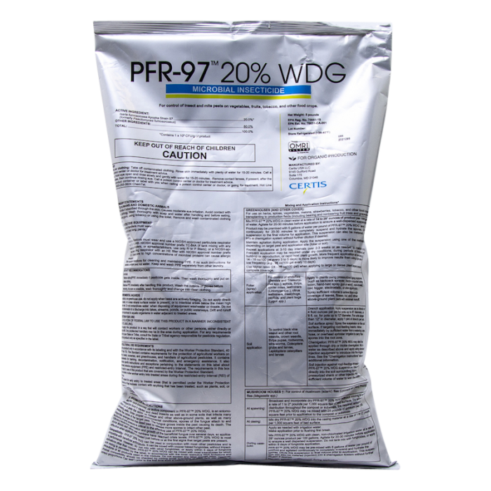 Certis Biologicals PFR-97 20% WDG Organic Microbial Insecticide, 5 lb