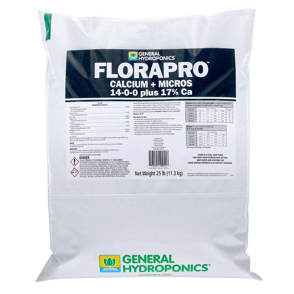 General Hydroponics FloraPro Calcium + Micros Soluble 14-0-0 plus 17% Ca, 25 lb