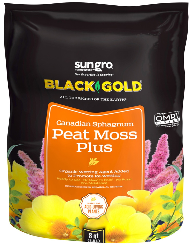 Black Gold Peat Moss Plus Canadian Sphagnum, 8 qt