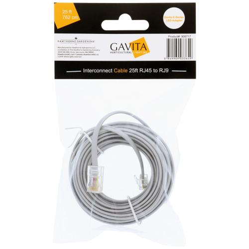 Gavita E-Series LED Adapter RJ45 to RJ9 Interconnect Cable, 25 ft