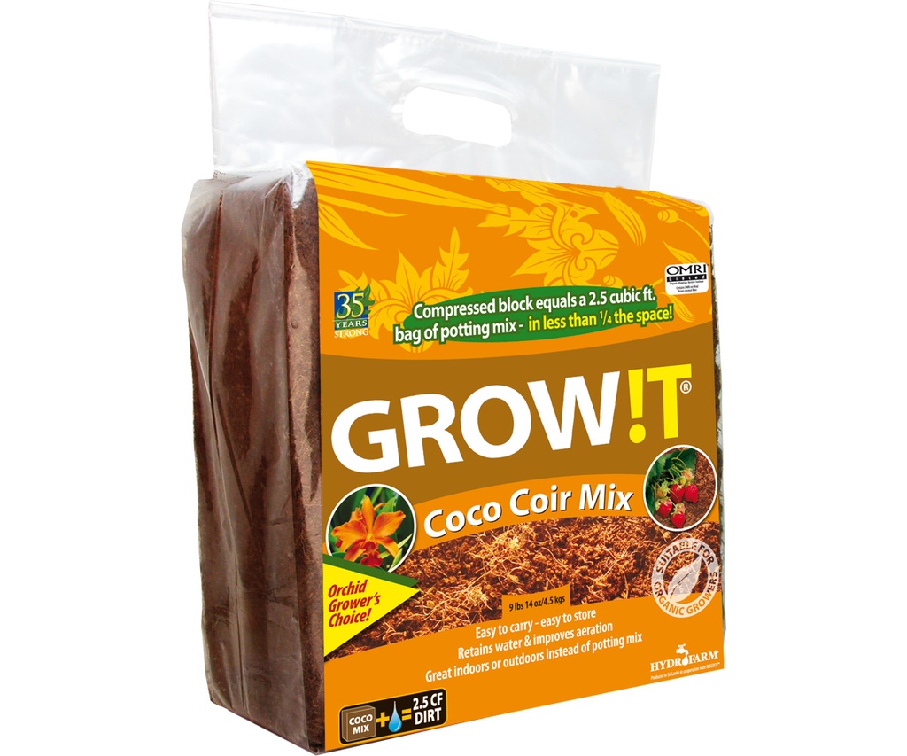 GROW!T Organic Coco Coir Mix, 4.5 kg