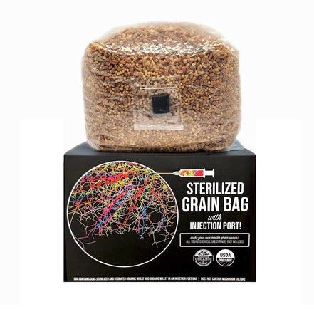 North Spore Organic Mushroom Sterilized Grain Bag with Injection Port, 3 lb