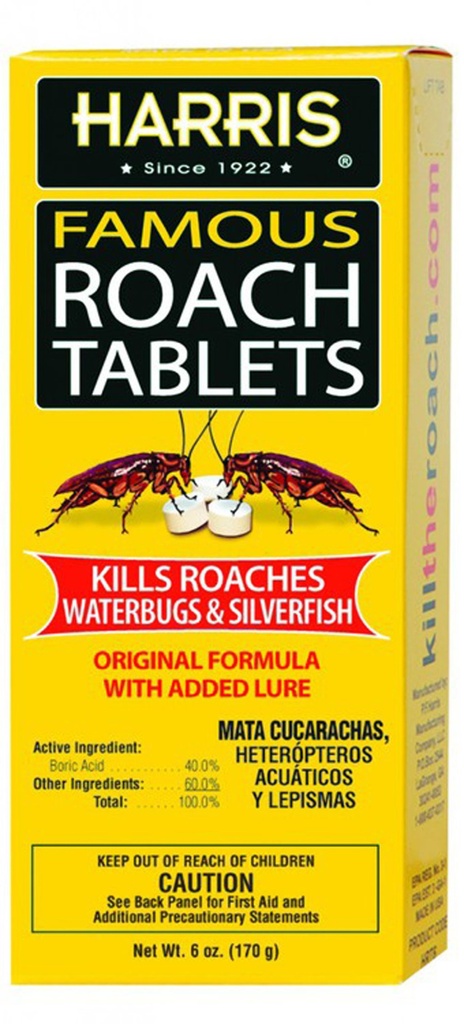 Harris Famous Roach Tablets Also Kills Waterbugs &amp; Silverfish